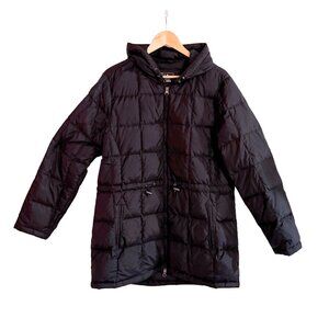 L.L. Bean Black Down Zip Up Coat Winter Jacket Women's Large
